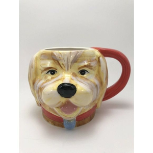 3D Golden Dog Head Ceramic Coffee Tea Mug Cup Tre Sorelle Studios Certified Intl